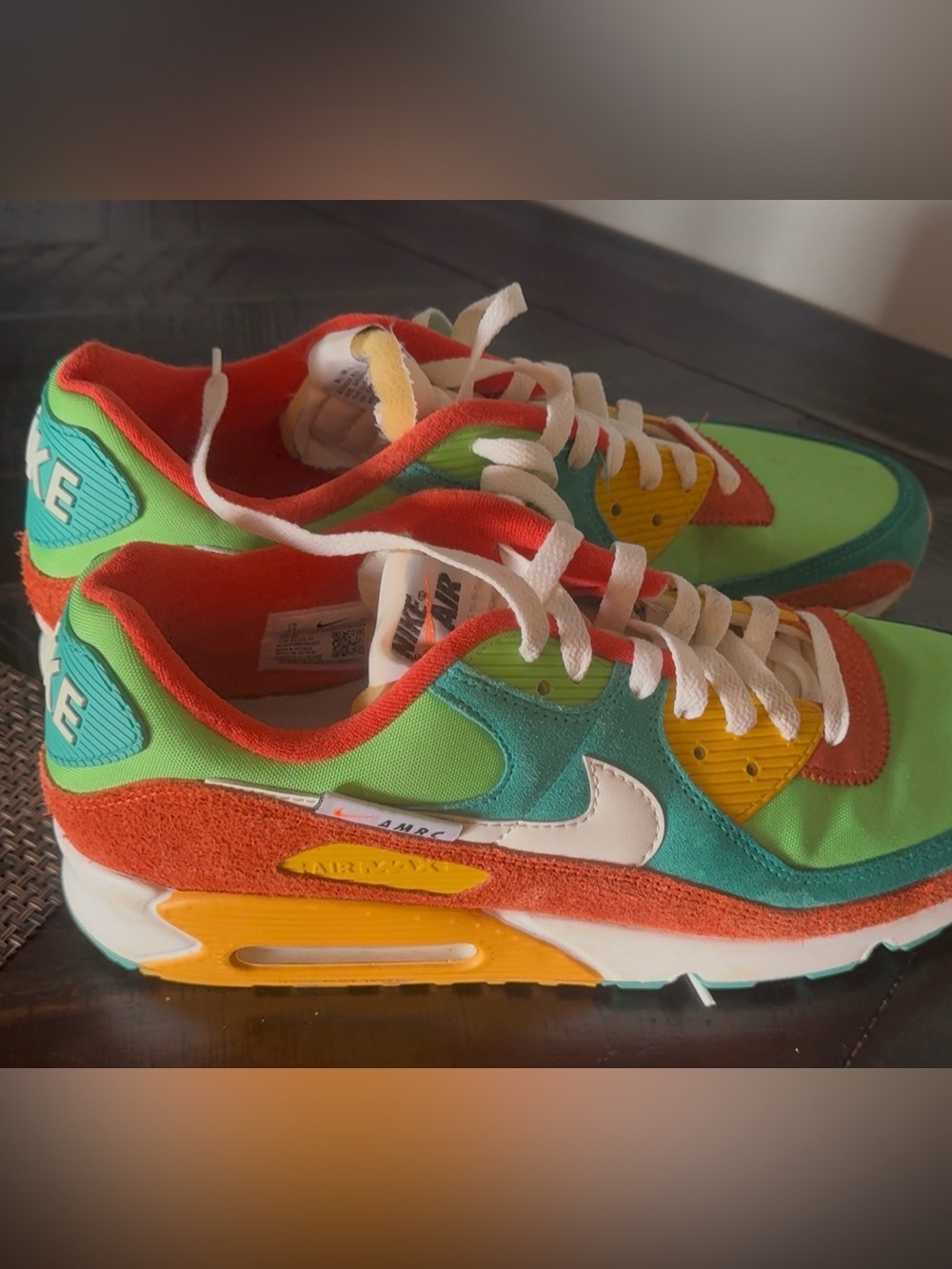 Nike Men’s Air Max Multicolor Retro Runner in Green, Teal, Orange, Yellow, White